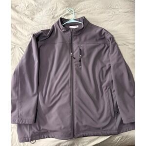 Amazon Essentials Mens Softshell Jacket Charcoal Grey Full Zip Mock Neck 4XL